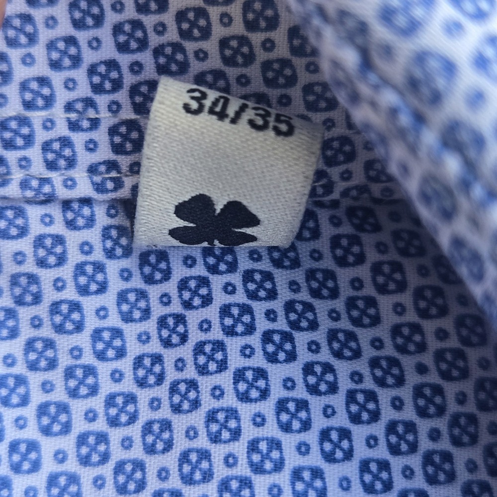 Lucky Brand Shirt Men's Medium Blue Slim Fit Stretch Botton Up Long Sleeve - Picture 7 of 14